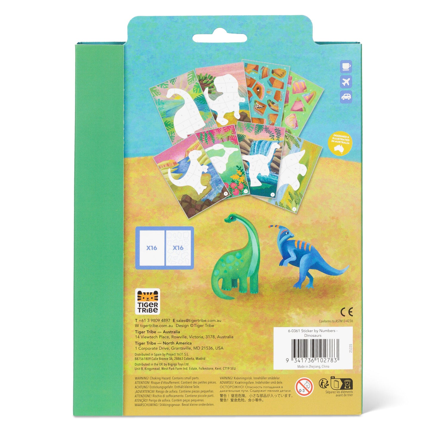 Sticker By Numbers - Dinosaurs | Tiger Tribe