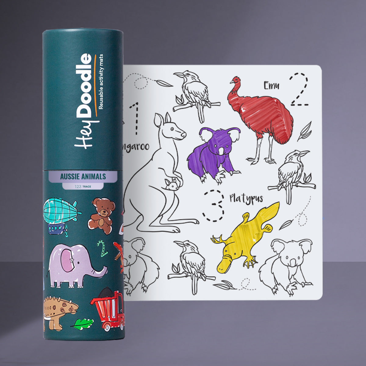 Aussie Animals - Silicone Colouring MINI Mat | Hey Doodle