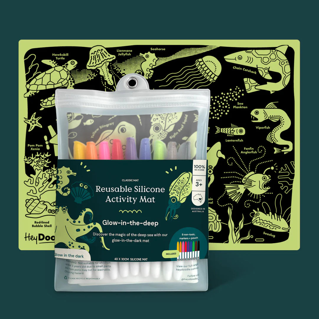 Glow-in-the-Deep Silicone Colouring Mat | Hey Doodle