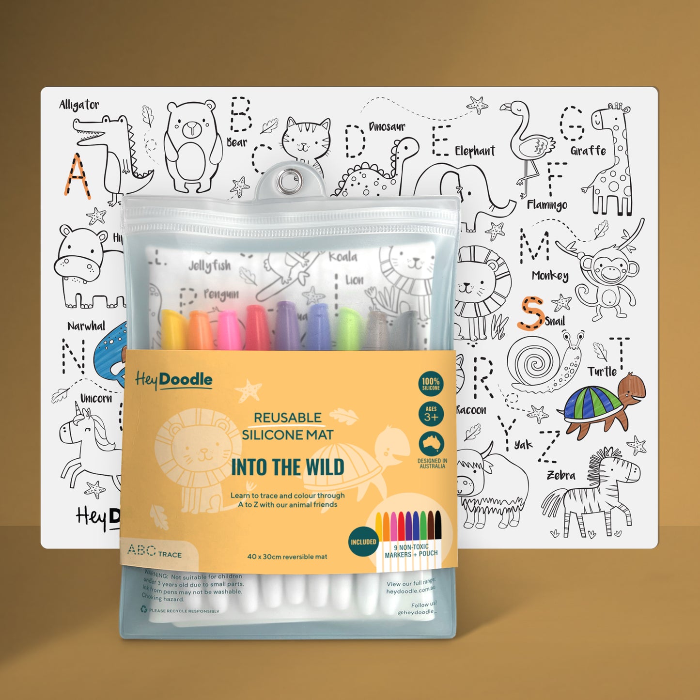 Into The Wild - Silicone Colouring Mat | Hey Doodle