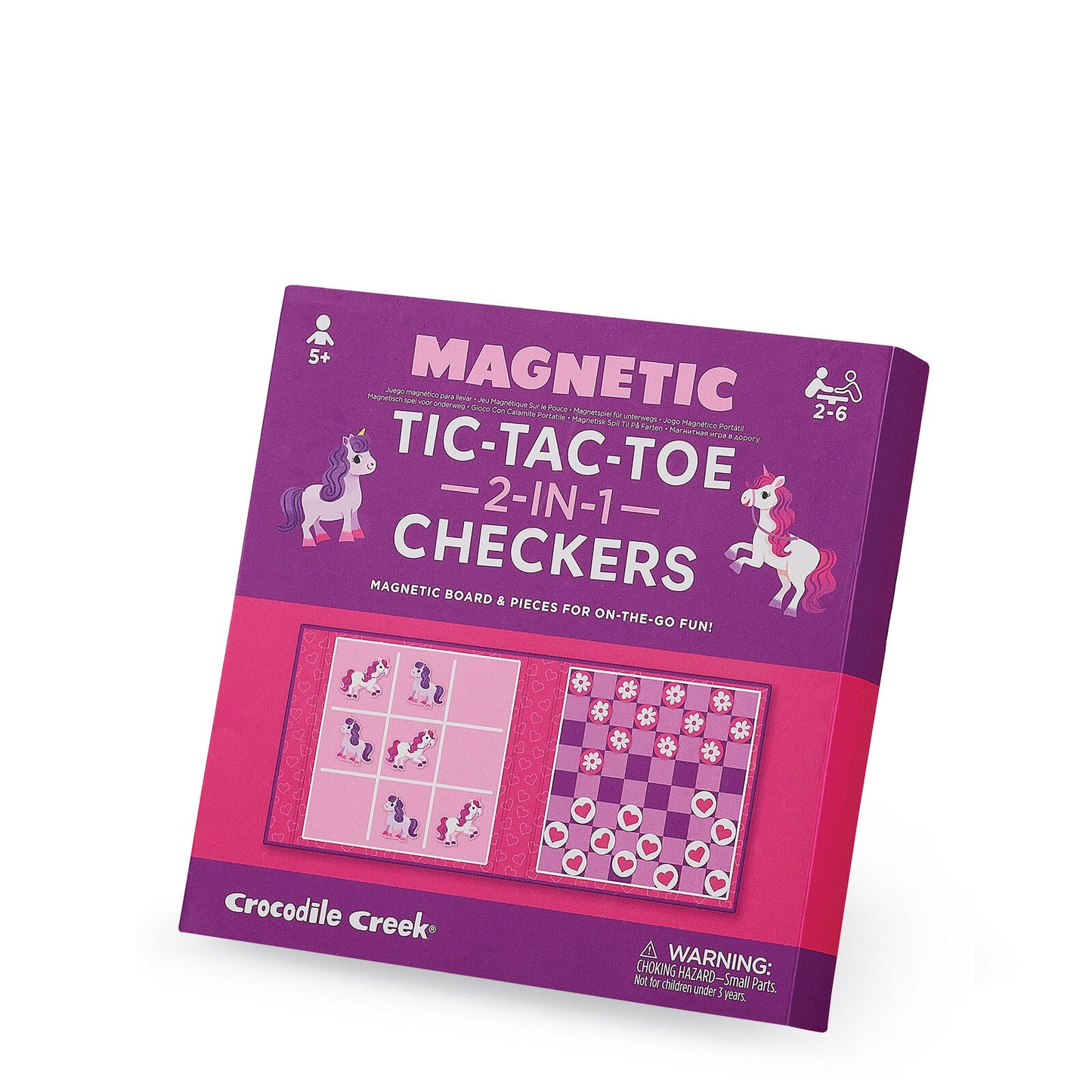 Magnetic Game - Tic Tac Toe & Checkers - Unicorn | Crocodile Creek