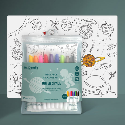 Outer Space - Silicone Colouring Mat | Hey Doodle