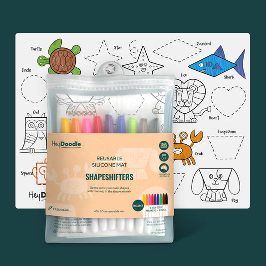 Shape Shifters - Silicone Colouring Mat | Hey Doodle