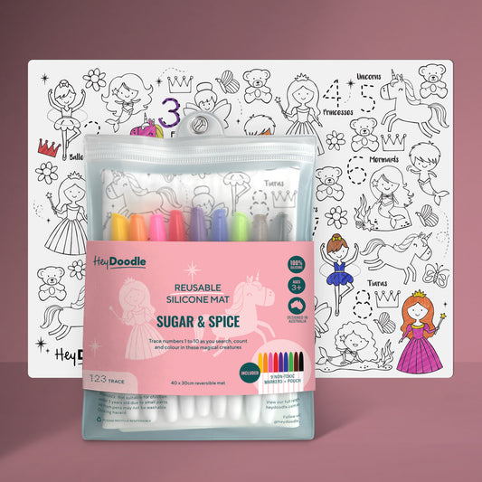 Sugar & Spice - Silicone Colouring Mat | Hey Doodle