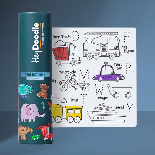 Toot Toot Honk - Silicone Colouring MINI Mat | Hey Doodle